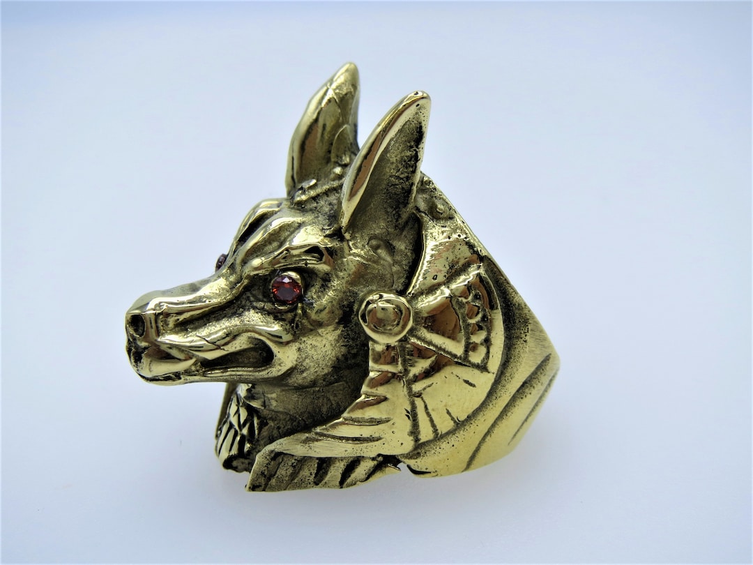 Personalized Sterling Silver 925 Anubis Ring - Etsy