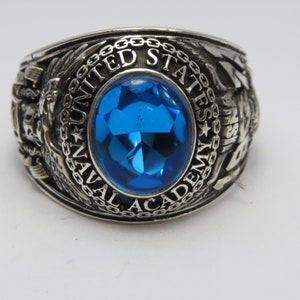 Anello personalizzato in argento 925, USNA, 1971, nuovo anello, navale