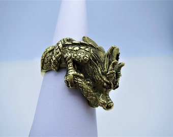 Personalized Ring ,  Artisan,  dragron ,  silver 925 , SILVER LOOK or gold plated , RING , new ,  death skull !