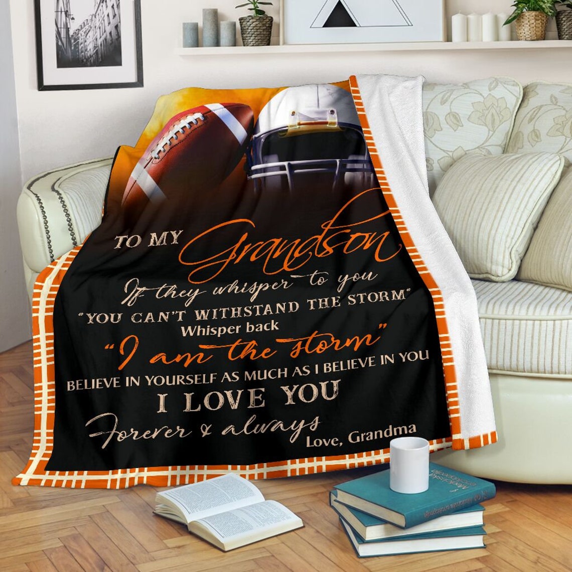 My Grandson Blanket Grandson Quilt Gift for Grandson Custom Etsy