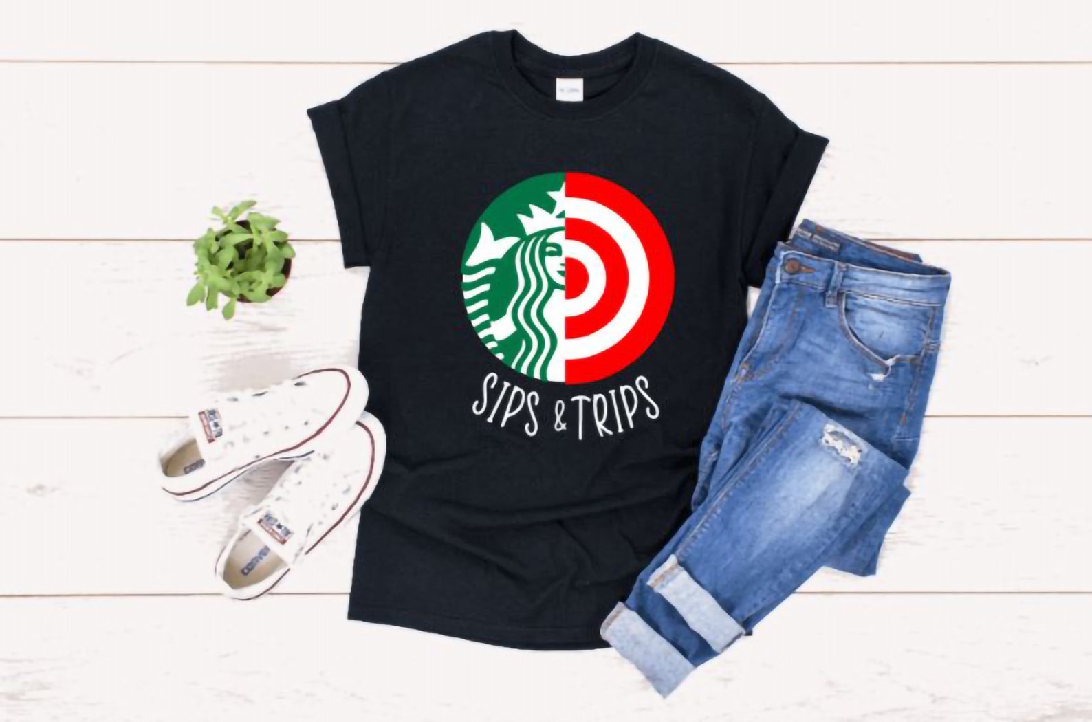 Sips and Trips Tee sips and trips shirt Coffee shirt Etsy