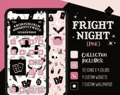 Fright Night (Pink) | 448+ Multi Color iPhone iOS14 App Icons |  9 Widget Icons | 7 Wallpaper designs | Halloween iOS14+ Icon Pack