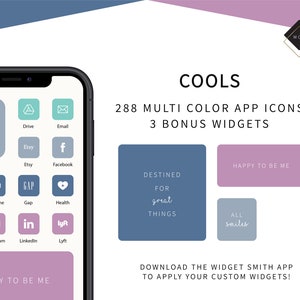 Cools | 288 Multi Color App Icons | 3 Bonus Widget Icons