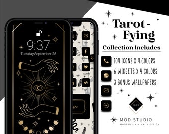 Tarot-Fying | 416+ Multi Color iPhone iOS14 App Icons | 24 Widget Icons | 3 custom iPhone Wallpaper Designs | Halloween iOS14 Icon Pack