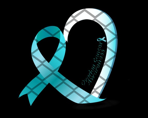 Ovarian Cancer Awareness Teal Ribbon png file download | Etsy