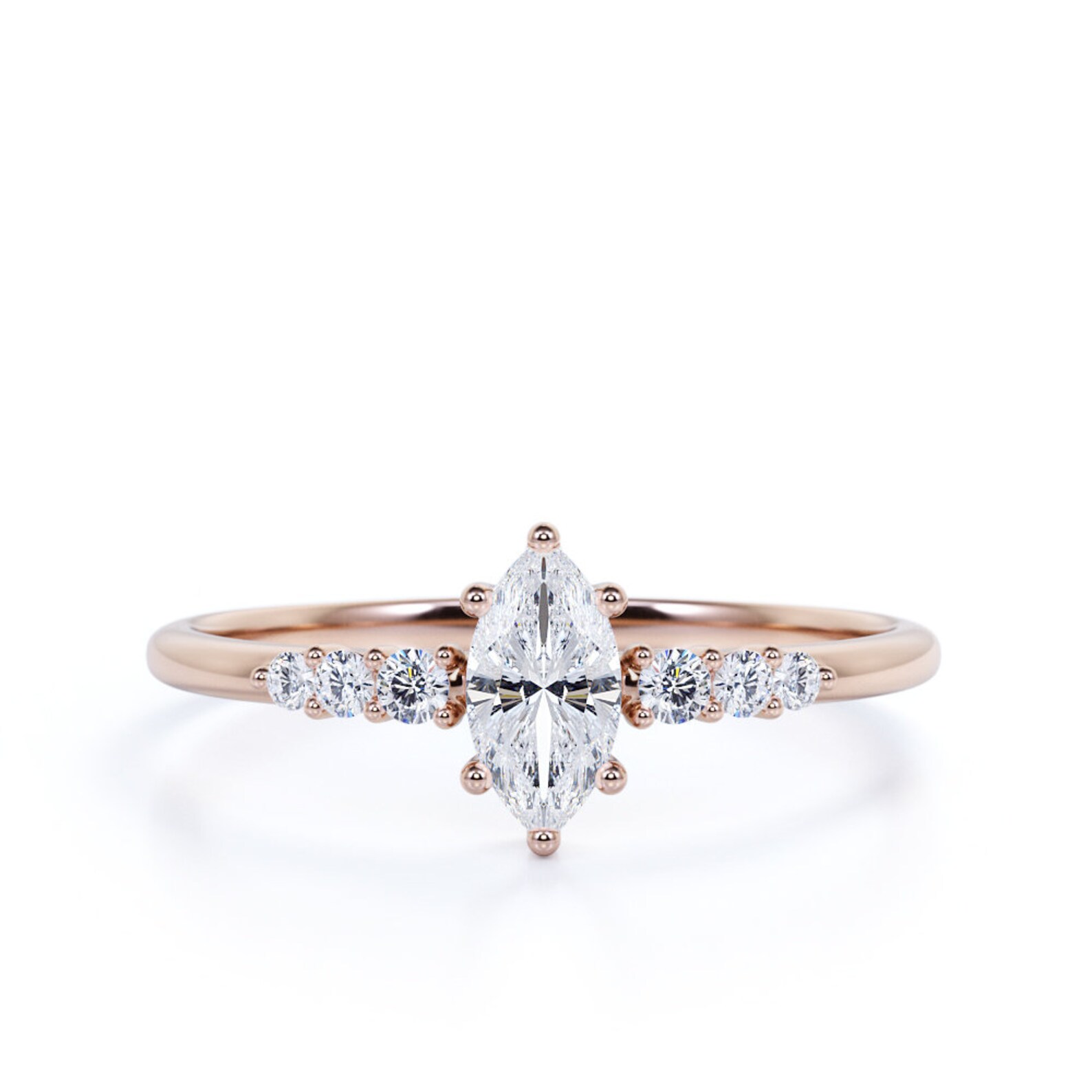 Marquise Cut Engagement Ring Marquise Solitaire Ring Etsy