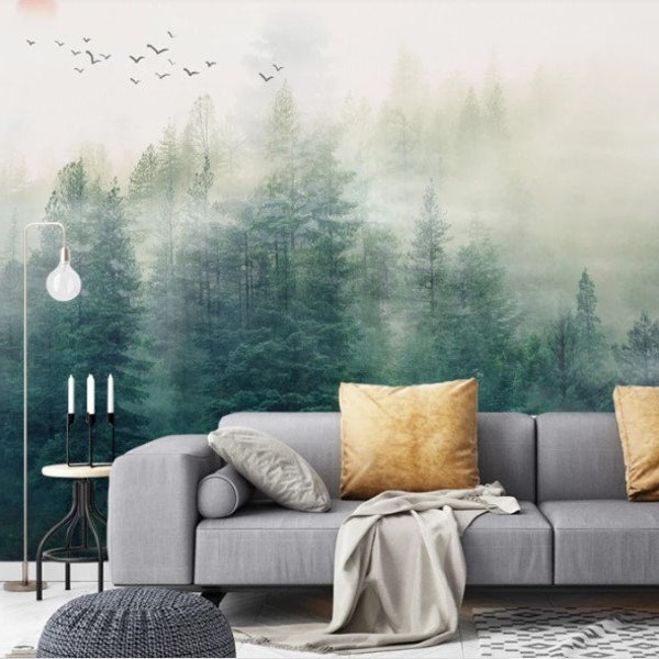 Rain Forest Nature Landscape Wallpaper  Peel and Stick Wall Mural Removable Wallpaper Flowers Living Room Bedroom Style Wall Mural