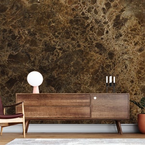 Brown Marble Wallpaper: Abstract Peel and Stick Wall Mural
