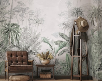 Tropical Wallpaper Palm Trees  Peel and Stick Wall Mural Removable Wallpaper Living Room Decor Style Bedroom  Wall Mural