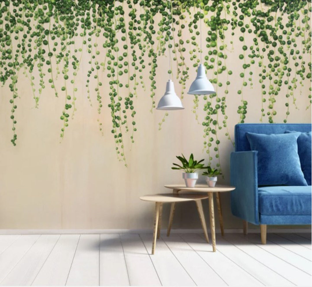 Hängende grüne Pflanzen Tapete tropische Blumen Wand Wand wandbild Peel