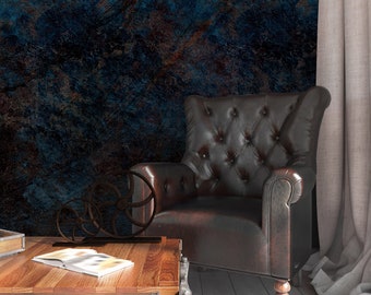 Dark Blue Concrete Wallpaper- Marble Texture- Removable- Peel and Stick- Self Adhesive- Concrete Modern Wallpaper