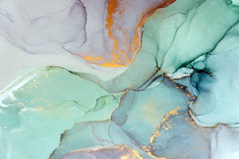 Abstract Alcohol Ink Marble Wallpaper Mural, Removable Wall Art (Peel and Stick) image 5
