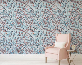 Elegant Flowers Wallpaper Peel and Stick Wall Art Easy Removable Colorful Floral Wallpaper Flowers Seamless Watercolor Pattern Wall Mural