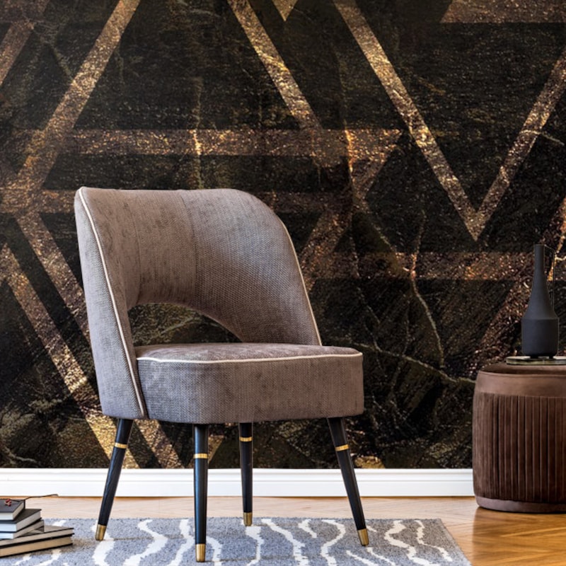 Black and Gold Wallpaper - Etsy