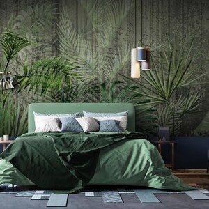 Tropische Tapete Grüne Palmen Blätter Wand wandbild abnehmbare Tapete Wohnzimmer Dekor Stil Schlafzimmer Wandkunst