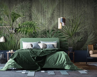 Tropical Wallpaper Green Palm Leaves Wall Mural  Peel and Stick Removable Wallpaper Living Room Decor Style Bedroom  Wall Art