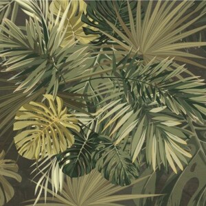 Green Tropical Palm Leaves Wallpaper Leaves Palm Wall Mural Peel and ...