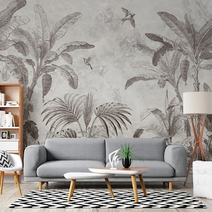 Tropische Tapete Palmenblätter Wandbild schälen und aufkleben abnehmbare Tapete Wohnzimmer Dekor Stil Schlafzimmer Wandbild