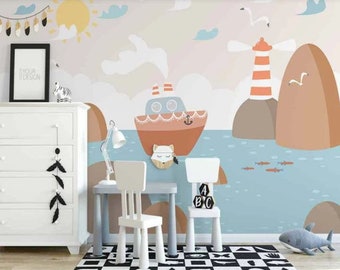 Kids Wallpaper, Peel and Stick Wall Murals  Removable Self Adhesive  Kids Wallart Child Room Decor Wall Murals