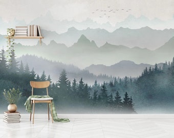 Nature Rainforest Nursery Wall Mural Wallpaper Peel and Stick Easy Removable Self Adhesive Kids Child Room Wallpaper Forest Landscape