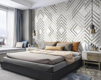 Geometric Art Wallpaper, Abstract Wall Mural, Peel and Stick, Easy Removable, Pattern Wallpaper, Living Room Bedroom Wall Mural