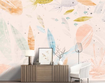Minimalist Geometric  Wallpaper Peel and Stick Nursery Wall Mural Abstract Nordic Self Adhesive Nursery Wallpaper Kids Room Child Room