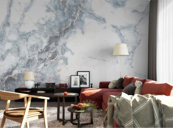 Peel and Stick Removable Pattern Wall Mural Self Adhesive Wallpaper Marble Stone Living Room Wall Art Marble Textured Wallpaper