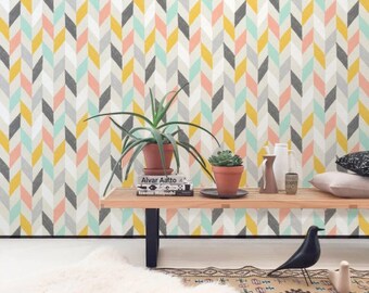 Colorful Geometric Kids  Wallpaper Peel and Stick Nursery Wall Mural Abstract Nordic Self Adhesive Nursery Wallpaper Kids Room Child Room