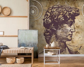 3d Look Wallpaper, Architectural  Wall Mural ionic Columns and Ancient Greek Art,David Peel and Stick Easy Removable Living Room Wall Mural