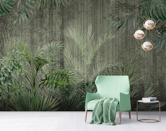Tropical Wallpaper Green Palm Leaves Wall Mural  Peel and Stick Removable Wallpaper Living Room Decor Style Bedroom  Wall Art
