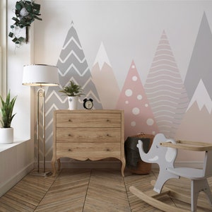 Kids Wallpaper Mountain Nursery Wall Mural Peel and Stick Easy Removable Wallpaper Self Adhesive Kids Wallpaper Child Room Wallpaper