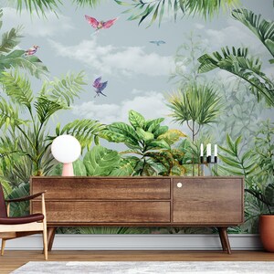 Tropical Wallpaper Palm Trees  Peel and Stick Wall Mural Rainforest Wallpaper Removable Wallpaper Living Room Decor Style Bedroom Decor