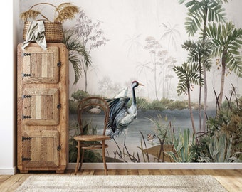 Tropical Wallpaper for Walls | Palm Trees  Peel and Stick Wall Mural | Removable Wallpaper | Palm trees and nature  wallpaper Tradinational