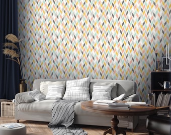 Colorful Geometric Kids  Wallpaper Peel and Stick Nursery Wall Mural Abstract Nordic Self Adhesive Nursery Wallpaper Kids Room Child Room