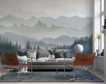 Nature Rainforest Nursery Wall Mural Wallpaper Peel and Stick Easy Removable Self Adhesive Kids Child Room Wallpaper Forest Landscape