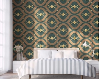 Geometric Wall Mural, Abstract Wallpaper, Peel and Stick, Easy Removable, Pattern Wallpaper, Living Room Wall Mural
