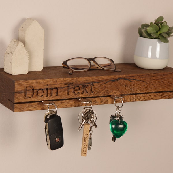 Schlüsselbrett XL Schlüsselboard Schlüsselleiste Walnuss "Keywood