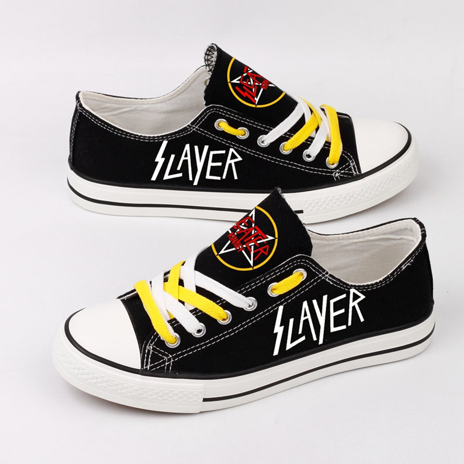 Slayer Band Low Top Shoes Rock Band Slayer Slayer Memorial Etsy