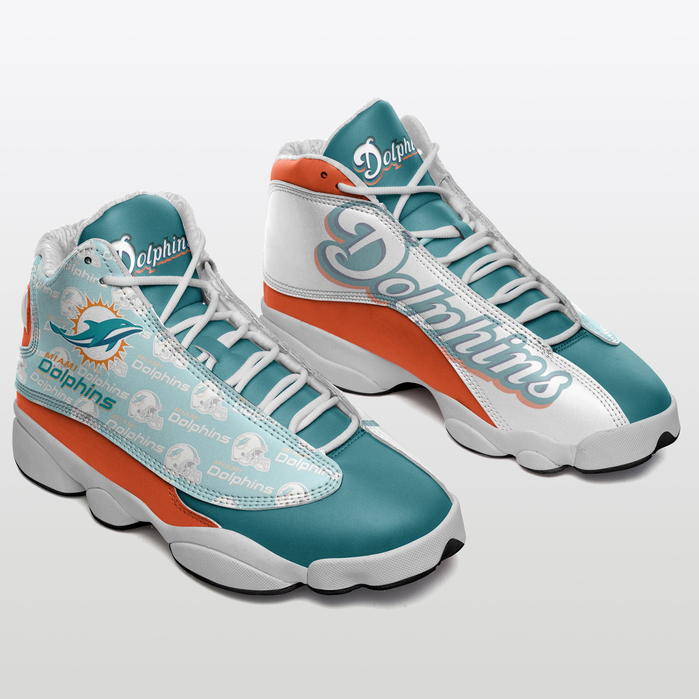 Miami Dolphins Form Jordan 13 Shoes 10 Football Teams Shoes Etsy