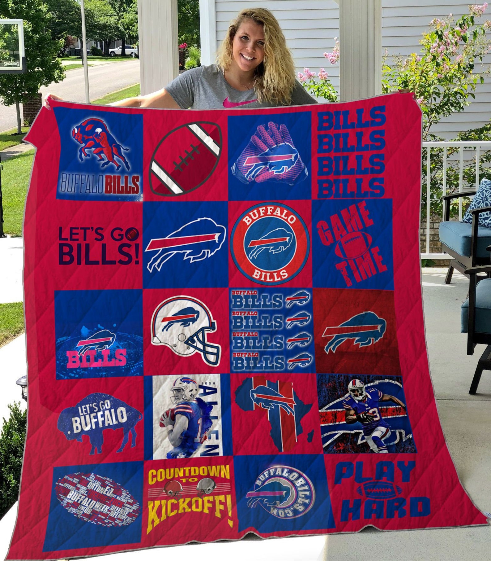 Buffalo Bills Quilt Blanket Gift for NFL fans Football Team Etsy