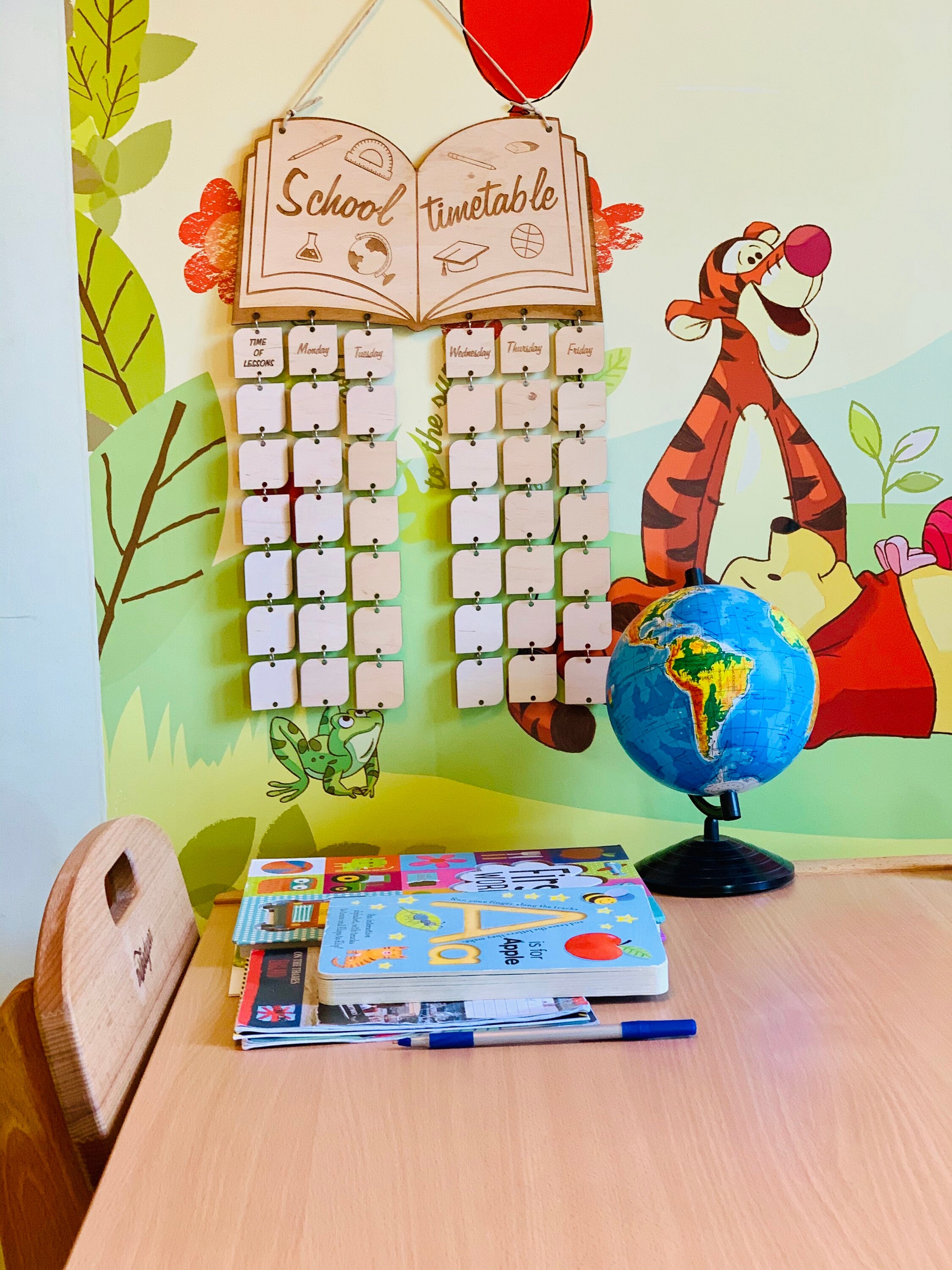 School Timetable. Back to School. Wooden Wall Calendar Lesson Etsy UK