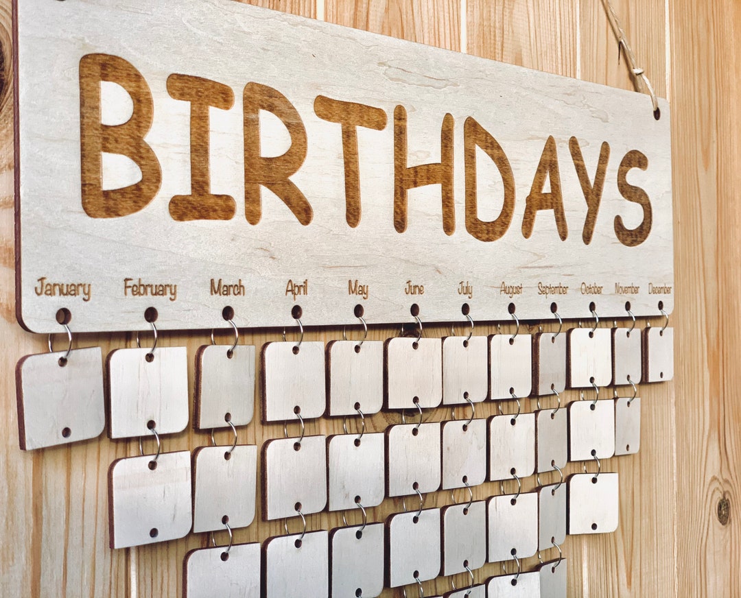 Handmade Birthday Family Calendar, Wooden Wall Decor - Etsy
