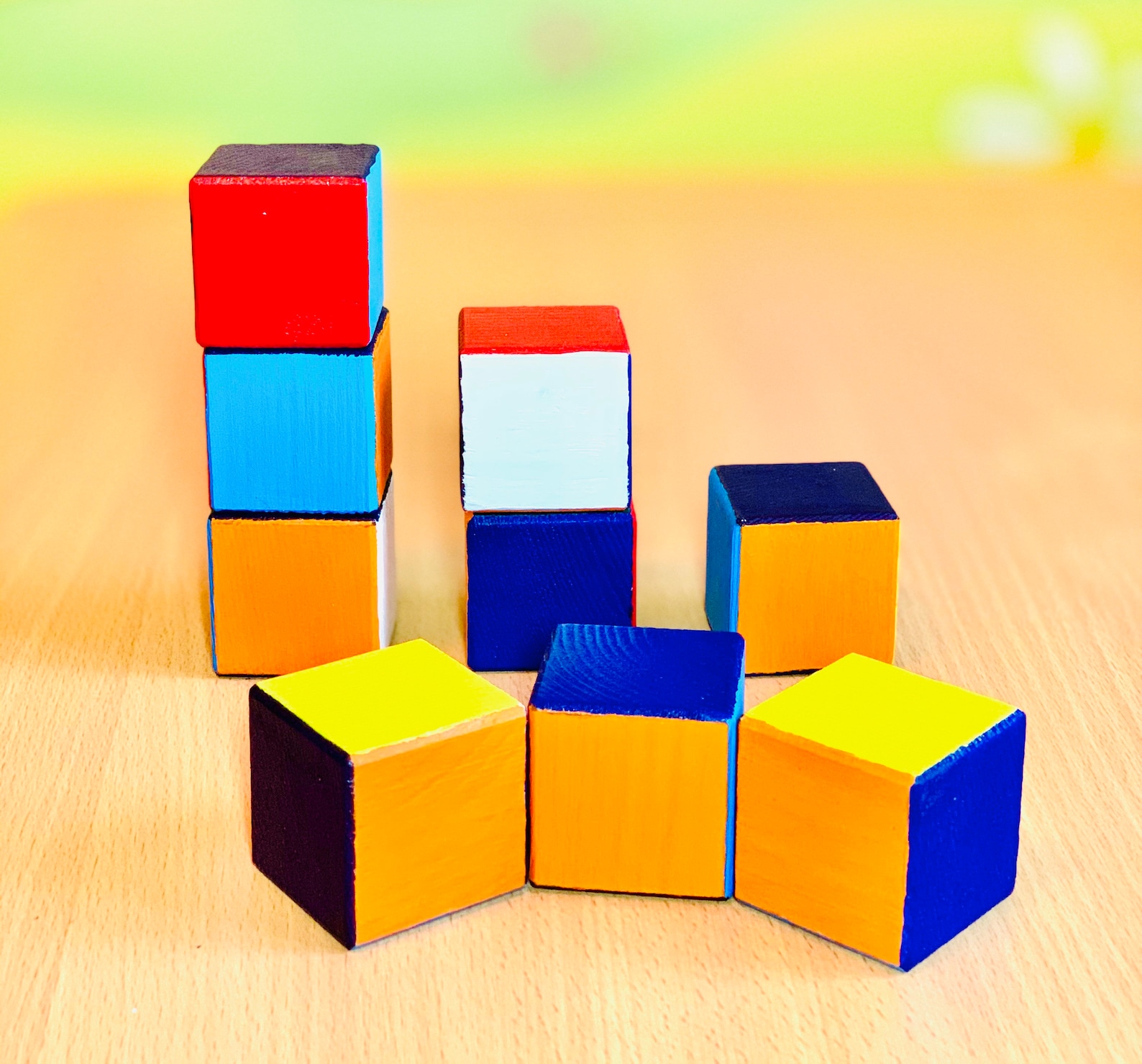 Toy cubes / Handmade / First Toy / Colored cubes Etsy