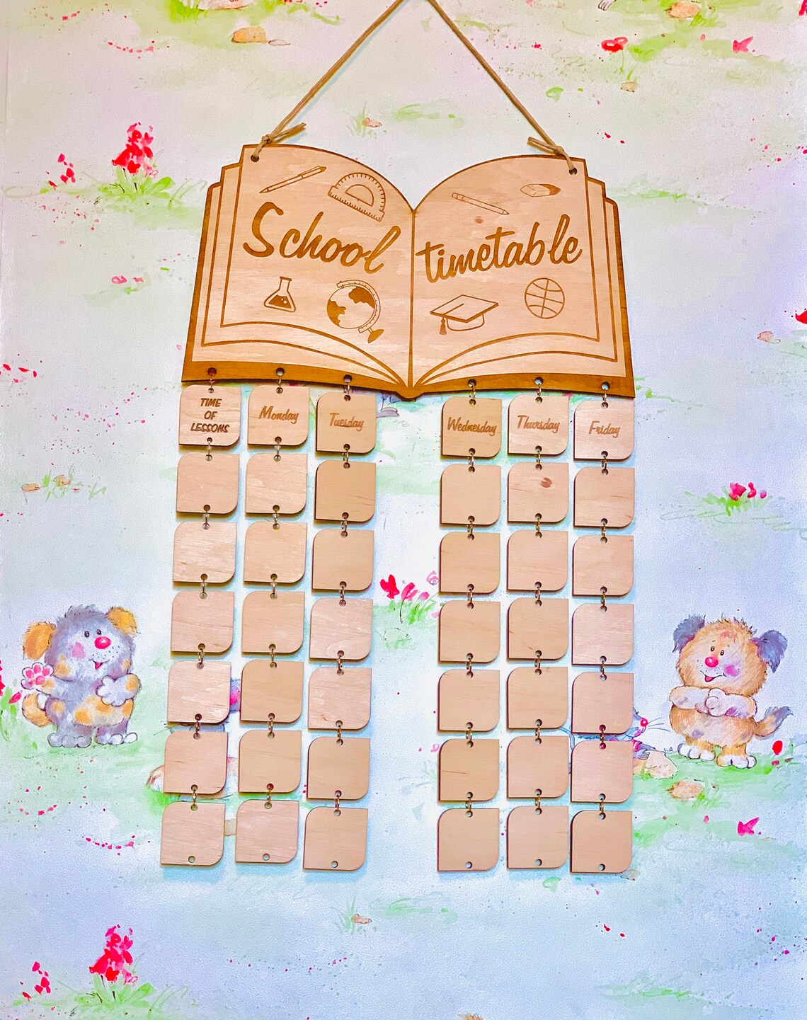 School timetable. Back to school. Wooden Wall Calendar Lesson | Etsy