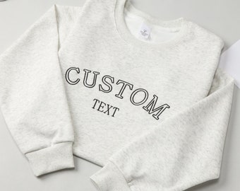 Custom Embroidered Varsity Crewneck, Embroidery Crewneck, Custom Embroidery, Personalized Sweatshirt, Embroidered Sweatshirt, mom gift