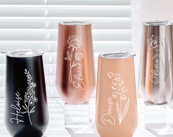 Personalisierter Champagnerflöte Becher, Champagner Becher, Brautjungfer Vorschlag Geschenk, Becher Junggesellinnenabschied, Brautjungfer Geschenke, Geschenk für Sie