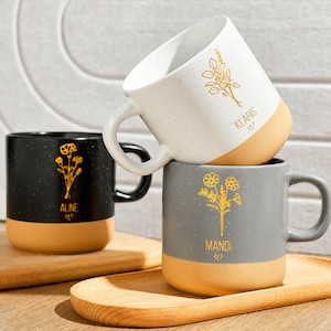 Caneca de cerâmica personalizada com gravação, 355 ml (12 oz), nome personalizado, própria para lava-louças e micro-ondas, presente de Natal para ele ou para ela.