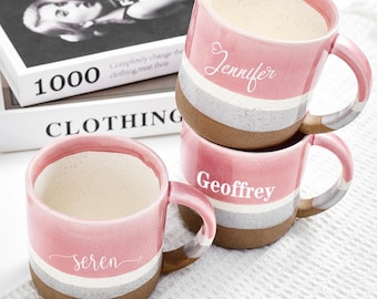 Personalized Laser Engraved Ceramic Mug:  Custom Pottery Coffee Mug