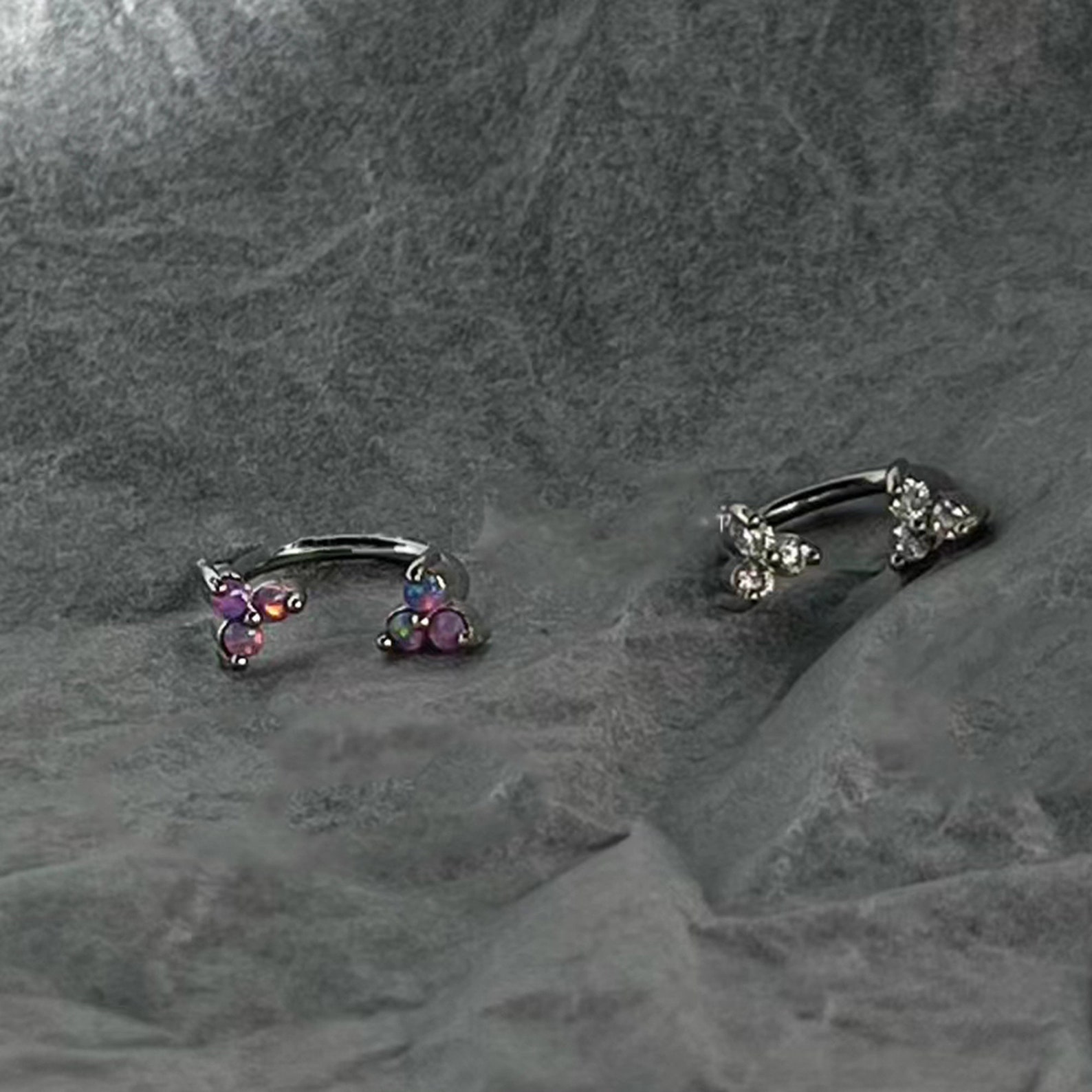 Flower Lip Ring Diamond Lip Ring Cartilage Piercing Tragus Etsy