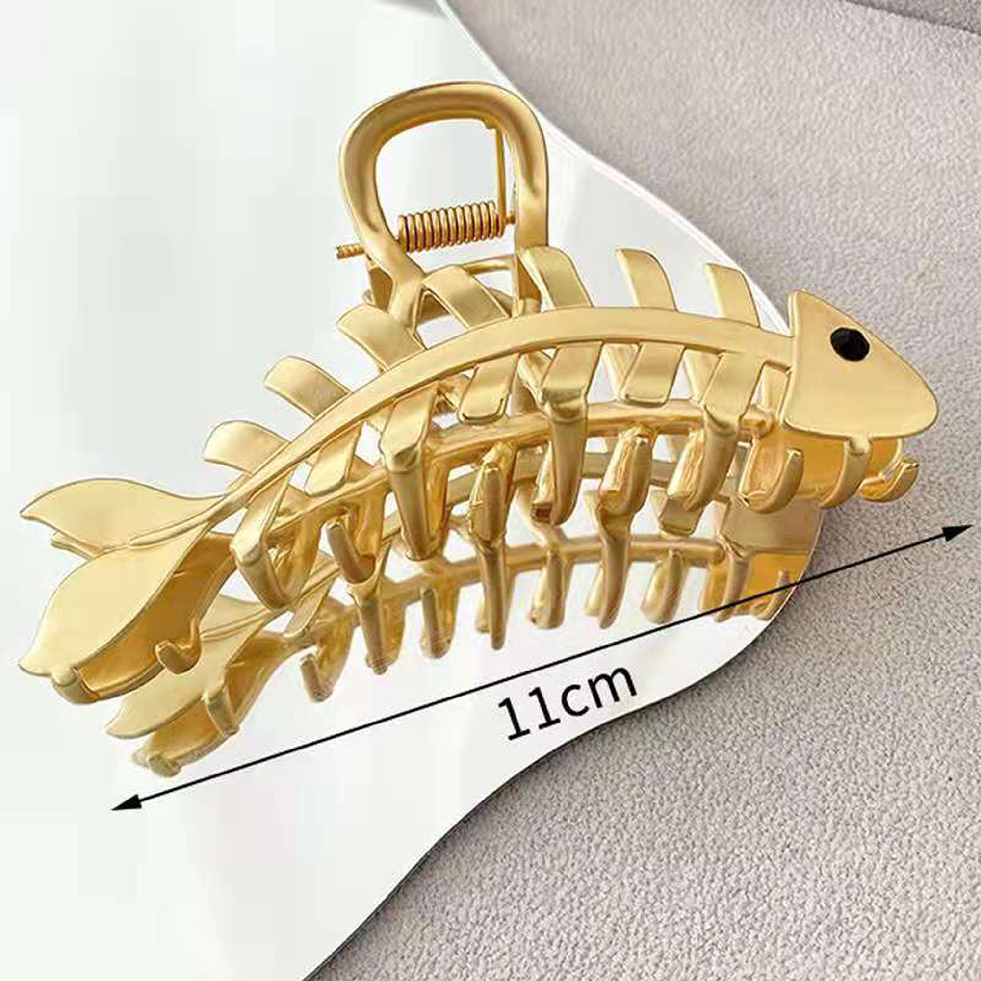 Fish Bone Shaped Hair Claw Jumbo Hair Clip Hair Clip Gold Etsy UK